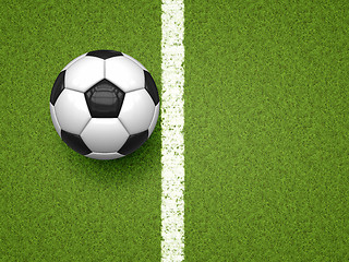 Image showing soccer ball on green grass