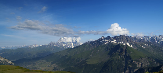 Image showing Panorama summer Caucasus Mountains