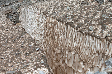 Image showing Crevasse in glacier. Close-up view.