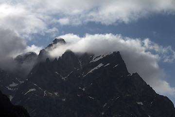 Image showing Rocks in clouds