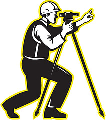 Image showing Surveyor Engineer Theodolite Total Station