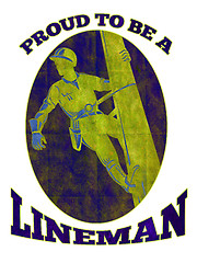 Image showing power lineman electrician repairman retro