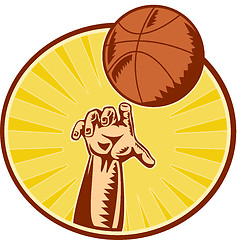 Image showing Basketball Player Hand Catching Throwing Ball