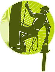 Image showing arborist tree surgeon chainsaw retro