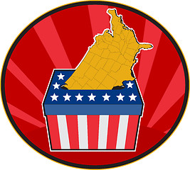Image showing American election ballot box map of USA
