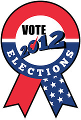 Image showing American election USA ribbon tick 2012