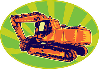 Image showing mechanical digger excavator retro