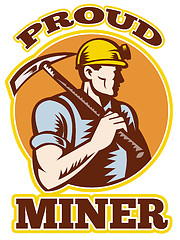 Image showing coal miner pick axe retro