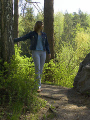 Image showing Girl on the path