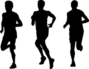 Image showing marathon runner running silhouette