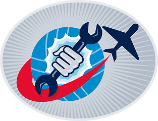 Image showing aviation aircraft mechanic hand spanner