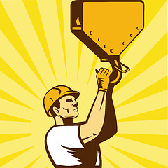 Image showing construction worker hook retro style