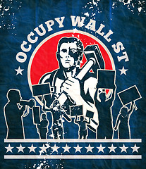 Image showing Worker hammer protester protest occupy wall street