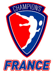 Image showing rugby player kicking ball champions France