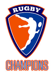 Image showing rugby player kicking ball champions France