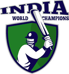 Image showing cricket player batsman shield India world champions