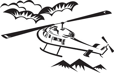 Image showing helicopter chopper flying 