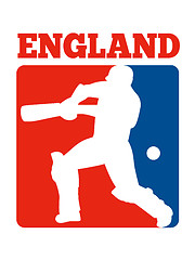 Image showing cricket player batsman batting retro England