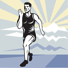 Image showing Marathon runner jogger fitness running front