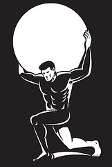 Image showing atlas lifting sphere ball on shoulders