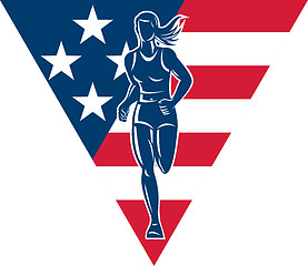 Image showing American Marathon runner stars stripes