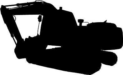 Image showing construction mechanical digger excavator silhouette