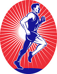 Image showing Marathon runner jogger fitness running side