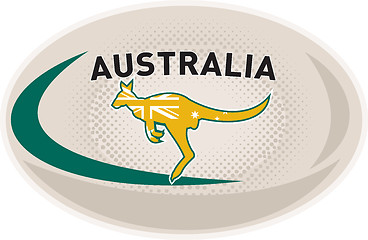 Image showing Rugby Ball Australia kangaroo wallaby 