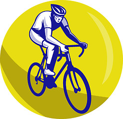 Image showing Cyclist riding racing bike