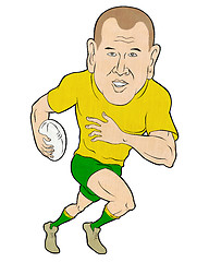 Image showing Rugby player running with ball