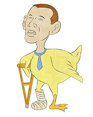 Image showing african american lame duck with crutch