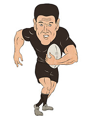 Image showing Rugby player running with ball