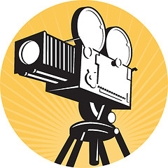 Image showing vintage movie film camera retro style