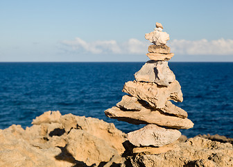 Image showing Stack of rocks on coast of Kauai