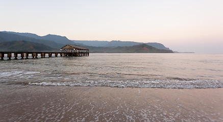 Image showing Sunrise in Hanalei Bay Kauai