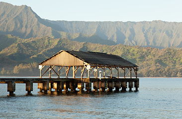 Image showing Sunrise in Hanalei Bay Kauai