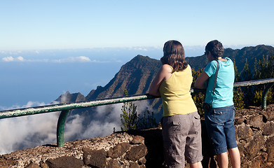 Image showing Fog forms on Kalalau valley Kauai