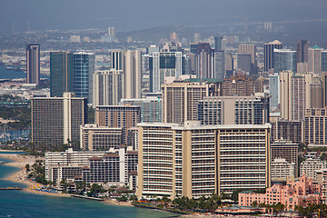 Image showing Downtown Waikiki seen from Diamond Head