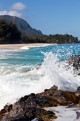 Image showing Lumahai beach in Kauai