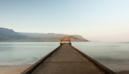 Image showing Sunrise in Hanalei Bay Kauai