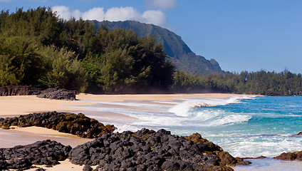 Image showing Lumahai beach in Kauai