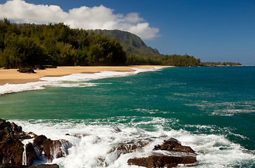 Image showing Lumahai beach in Kauai