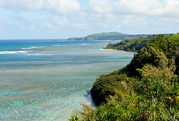 Image showing Sealodge and anini beach in Kauai