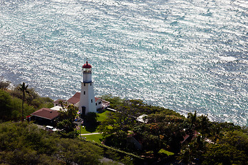 Image showing Lighthouse on coast of Waikiki in Hawaii