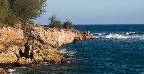 Image showing Overhanging lithified cliff