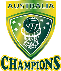 Image showing Netball Ball Hoop champions Australia shield