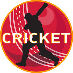 Image showing cricket player batsman sports ball