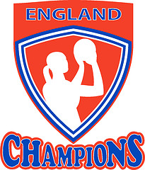 Image showing netball shooter champions England shield