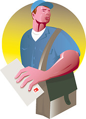 Image showing postman mailman with mail envelope mailbag