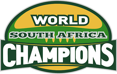 Image showing rugby ball world champions south africa